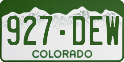 CO license plate 927DEW