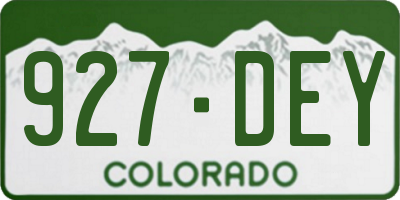 CO license plate 927DEY