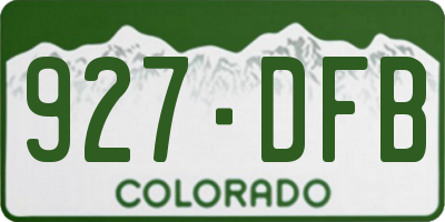 CO license plate 927DFB