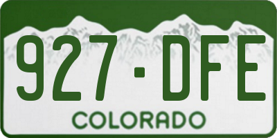 CO license plate 927DFE
