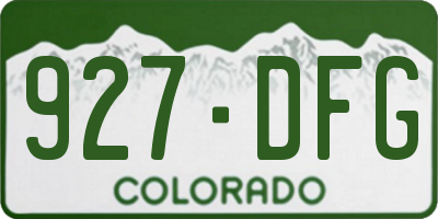 CO license plate 927DFG