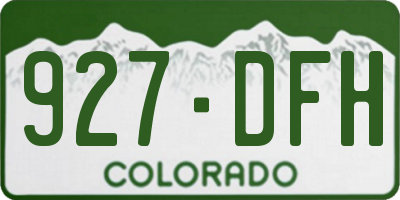 CO license plate 927DFH