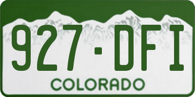 CO license plate 927DFI