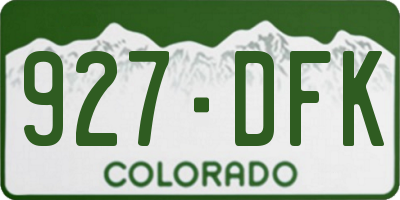 CO license plate 927DFK