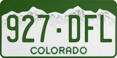 CO license plate 927DFL