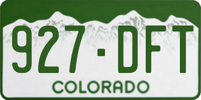 CO license plate 927DFT