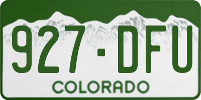 CO license plate 927DFU