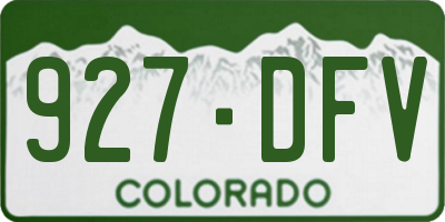 CO license plate 927DFV