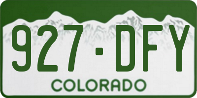 CO license plate 927DFY