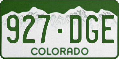 CO license plate 927DGE