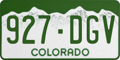 CO license plate 927DGV