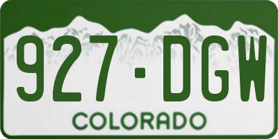 CO license plate 927DGW