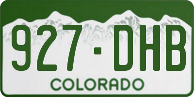 CO license plate 927DHB