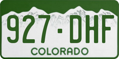 CO license plate 927DHF