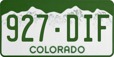 CO license plate 927DIF