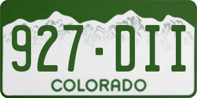 CO license plate 927DII