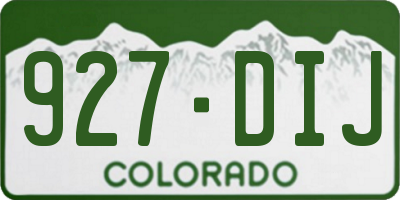 CO license plate 927DIJ