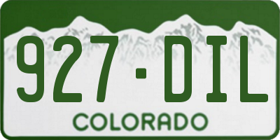 CO license plate 927DIL