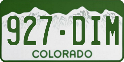 CO license plate 927DIM