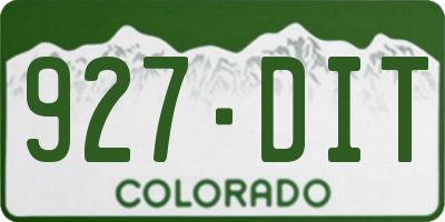 CO license plate 927DIT