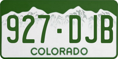 CO license plate 927DJB