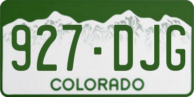 CO license plate 927DJG