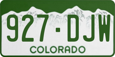 CO license plate 927DJW