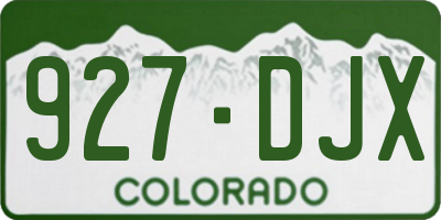 CO license plate 927DJX