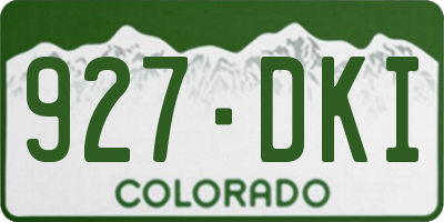 CO license plate 927DKI