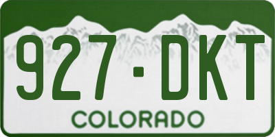 CO license plate 927DKT