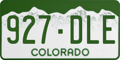 CO license plate 927DLE