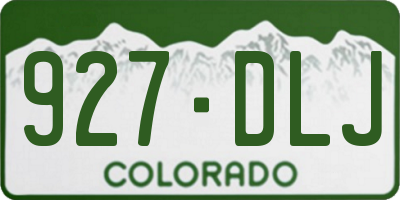 CO license plate 927DLJ