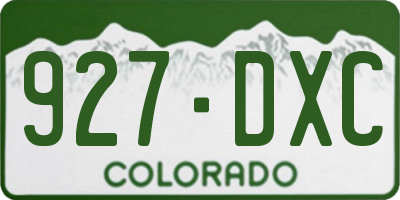 CO license plate 927DXC