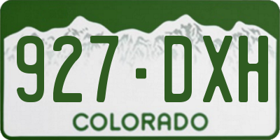 CO license plate 927DXH