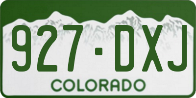 CO license plate 927DXJ