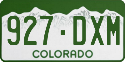 CO license plate 927DXM
