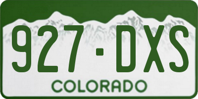 CO license plate 927DXS