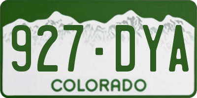 CO license plate 927DYA