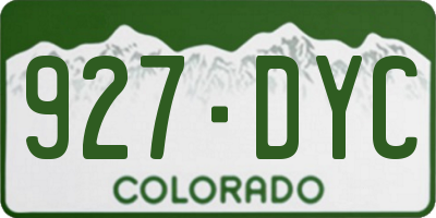 CO license plate 927DYC