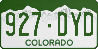 CO license plate 927DYD