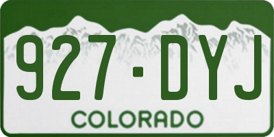 CO license plate 927DYJ