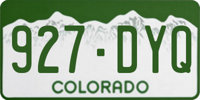 CO license plate 927DYQ