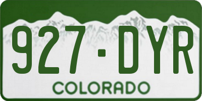 CO license plate 927DYR