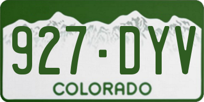 CO license plate 927DYV