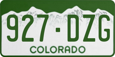 CO license plate 927DZG