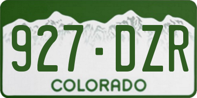 CO license plate 927DZR
