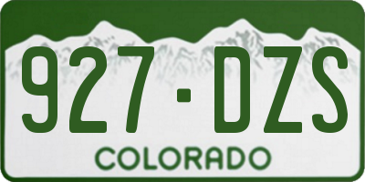 CO license plate 927DZS