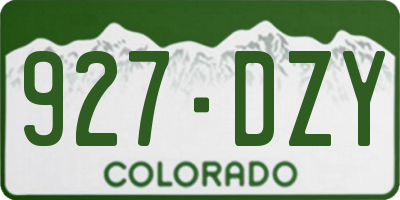 CO license plate 927DZY