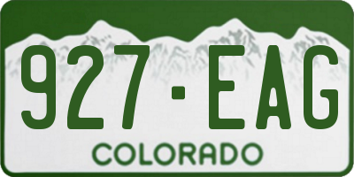 CO license plate 927EAG