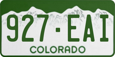 CO license plate 927EAI